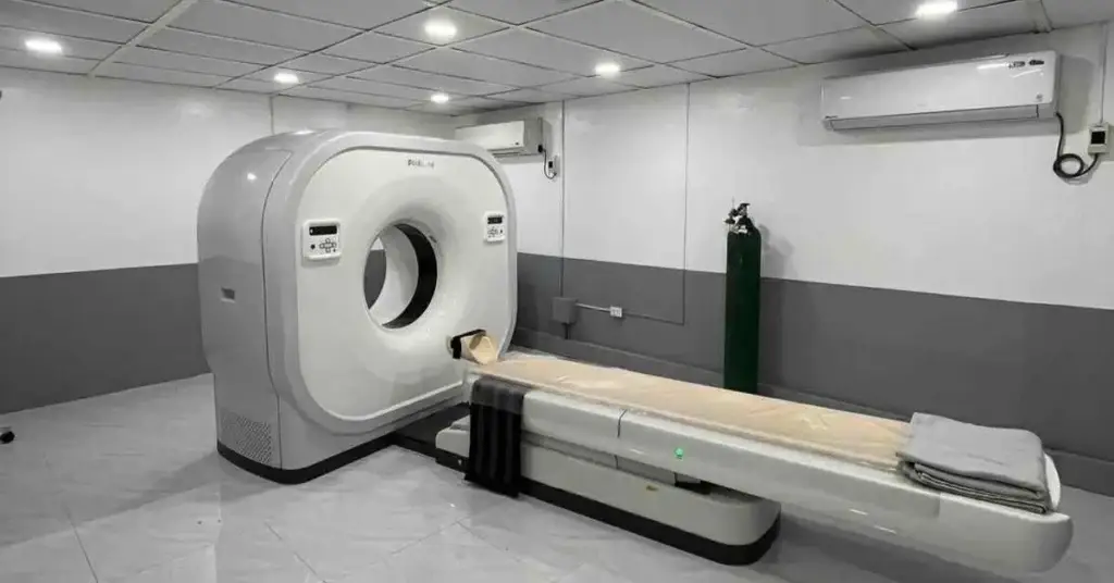 CT scan machine at Nazarenus Hospital in Bulacan for advanced diagnostic imaging